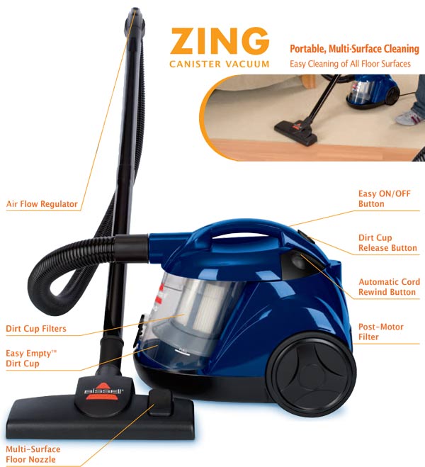 Hoover Bagless Canister Vacuum – Bissell Zing Bagless hoover-bagless-canister-vacuum-bissell-zing-bagless